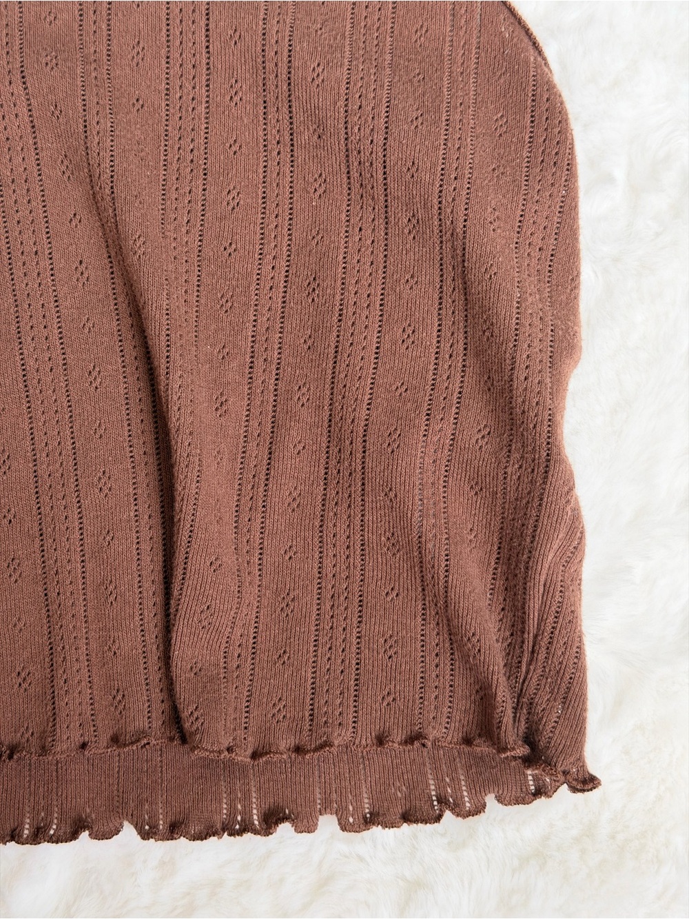 Colsie Brown Ribbed Crop Tank Top - Picture 4 of 4